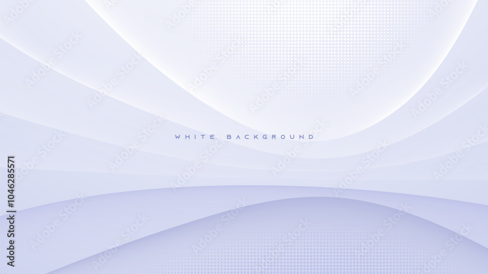 Wall mural abstract white wavy light and shadow shape background design vector