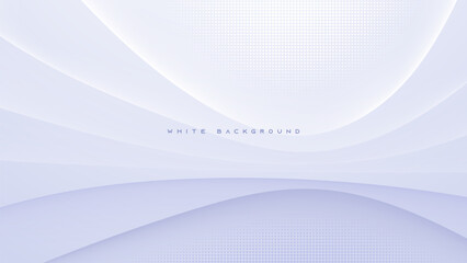 Abstract white wavy light and shadow shape background design vector
