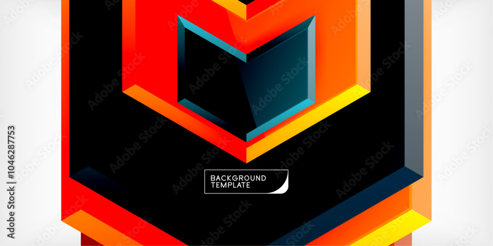 Aufkleber vector 3d arrow techno design template