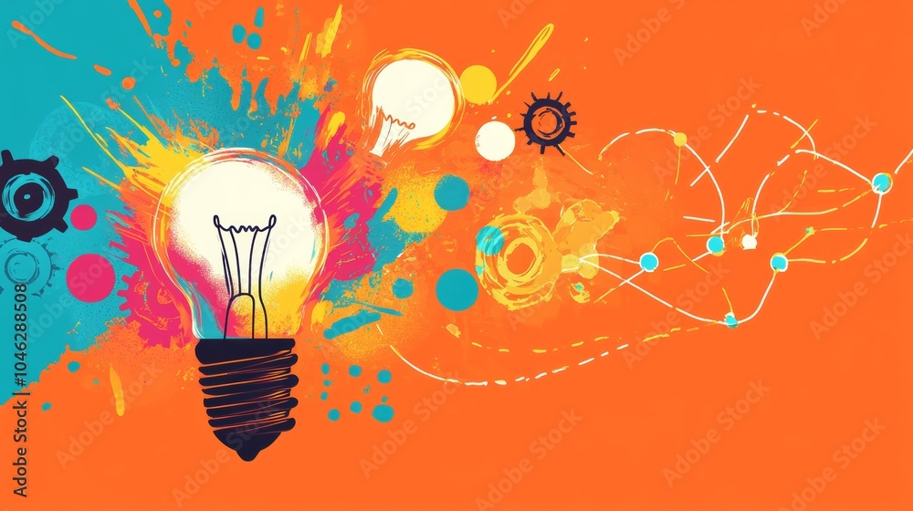 Poster brainstorm banner: a banner that visually represents the brainstorming process, with dynamic element