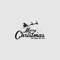 Festive Merry Christmas and Happy New Year Greeting Card