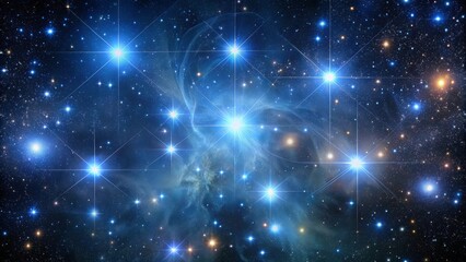 Obraz premium A Symphony of Cosmic Brilliance, Where Glowing Stars Dance in a Celestial Tapestry of Stardust and Nebulae
