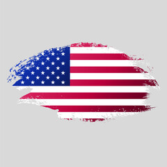  USA united stated of America flag grunge ink paint brush stroke.   Grungy American flag watercolor splatter png clipart