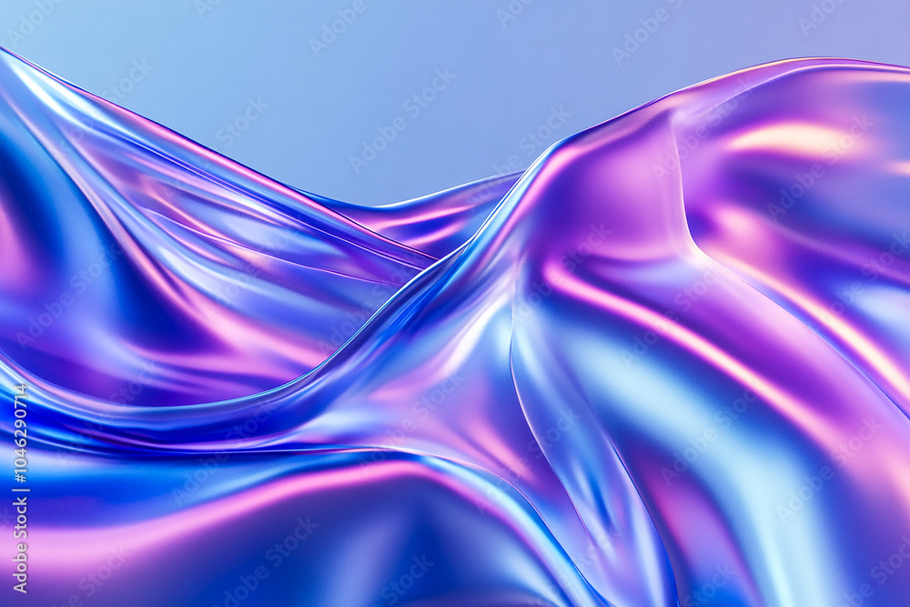 Canvas Prints abstract fluid shape with blue and purple gradient - 3d futuristic design with smooth curves
