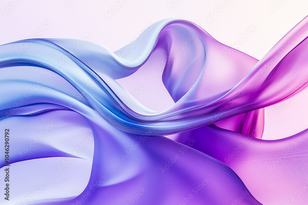 Canvas Prints abstract fluid shape with blue and purple gradient - 3d futuristic design with smooth curves