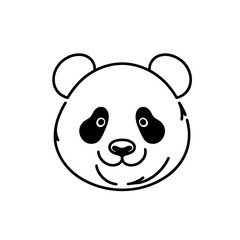 Fototapeta premium Panda Drawing line art, black and white Panda pencil Drawing Generative AI 