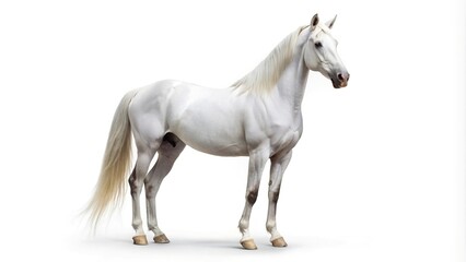 Obraz premium white regular horse isolated on a white background