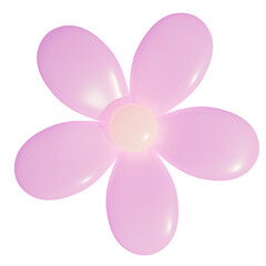 3d icon, 3d illustration, cute flower, glittertexture material, pastel violet color,  transparent background, y2k, playful and fun-loving design