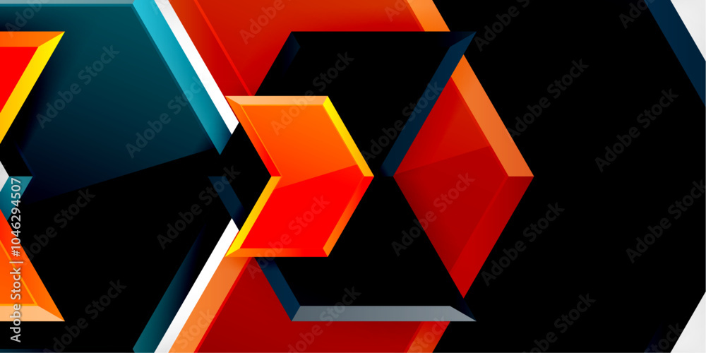 Poster Vector 3d arrow techno design template