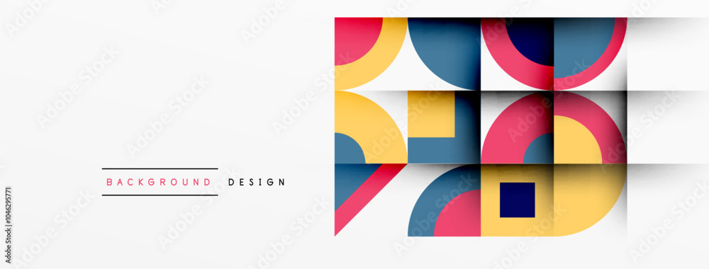 Aufkleber geometric design abstract background - circles squares