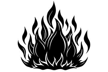 fire flames element silhouette white background