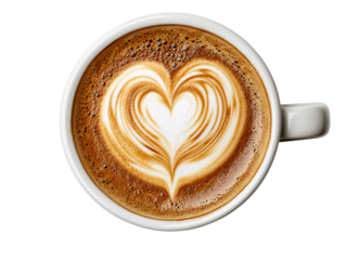 Delight in a heart-shaped latte art a perfect blend of coffee and love for your morning routine
