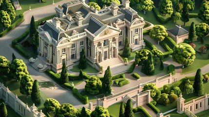 Fototapeta premium Neo-Classical Mansion design 3D