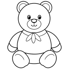 Teddy bear coloring page vector art illustration coloring book design 