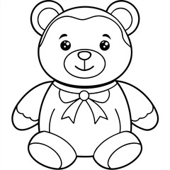 Teddy bear coloring page vector art illustration coloring book design 