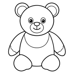 Fototapeta premium Teddy bear coloring page vector art illustration coloring book design 