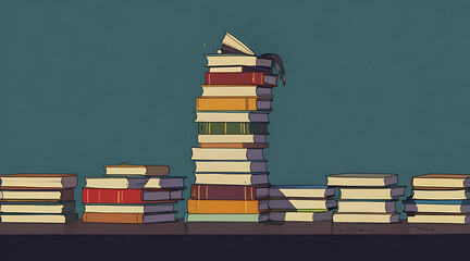 A stack of books slowly disappearing, with the top ones fading into nothing, symbolizing the issue of education inequality.
