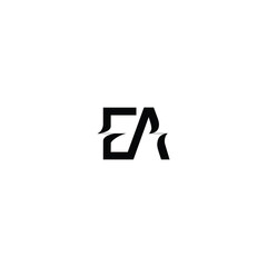 Obraz premium EA monogram logo design letter text name symbol monochrome logotype alphabet character simple logo