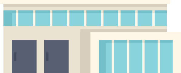 Office building with a modern design using large windows to provide a view of the corporate business district