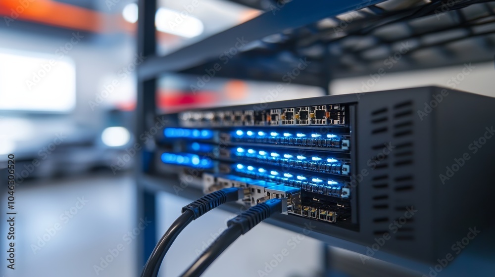 Poster Cloud managed switch: A network switch that is managed remotely through a cloud platform, allowing administrators to monitor and configure the network from anywhere, 