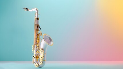 Elegant saxophone against a vibrant background