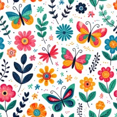 Gardinen Kinderzimmer Muster  Colorful butterfly pattern illustration ideal for prints and gift wrapping A cute vector design perfect for summer themes for children  © Toby
