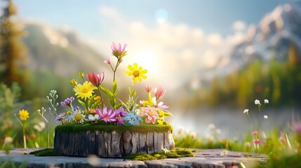 Vibrant floral display on nature's stage