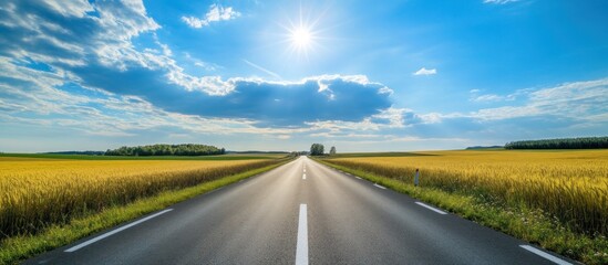A Straight Road Through Golden Fields