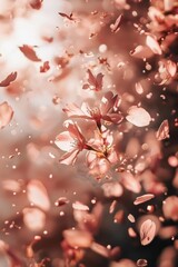 Naklejka premium Soft Cherry Blossom Petals in Gentle Pink Hue