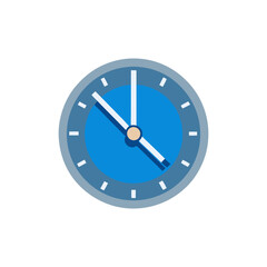 Clock vector flat illustration, isolated on a white background. Simple and clean design, perfect for time-related projects, apps, websites, and user interfaces. Ideal for modern and minimalistic use.