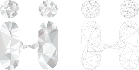 Mesh vector siam twins people icon. Mesh wireframe siam twins people image in lowpoly style with organized triangles, nodes and linear items. Mesh composition of triangulated siam twins people,