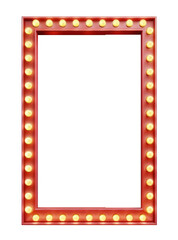 3D retro cinema frame on white background
