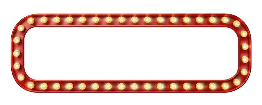 3D retro cinema frame on white background
