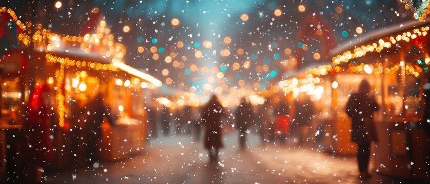 Autumn to Winter Fair Early Snow and Festival Lights for Christmas and Thanksgiving - Powered by Adobe