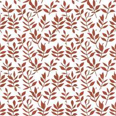 Vintage Red Leaf Pattern Vector Illustration