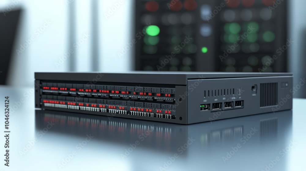 Poster High-performance switch: A powerful network switch designed for high-demand environments, such as data centers or enterprise networks, delivering exceptional speed and reliability.