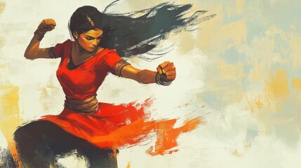Indian women empowerment concept, strong, power emotion, independent, feminine, , artistic 