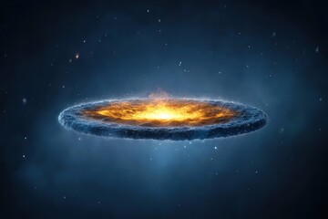 Fototapeta premium Cosmic galaxy formation with swirling light and colors in a starry background, a mesmerizing celestial display.