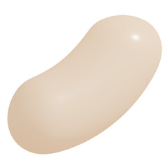 3d icon, 3d illustration, cute jellybean, plastic material, dark white color,  transparent background, y2k, playful and fun-loving design