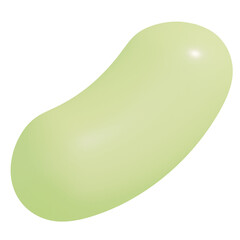 3d icon, 3d illustration, cute jellybean, plastic material, lightgoldenrodyellow color,  transparent background, y2k, playful and fun-loving design