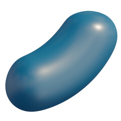 3d icon, 3d illustration, cute jellybean, plastic material, lightslategray or lightslategrey color,  transparent background, y2k, playful and fun-loving design