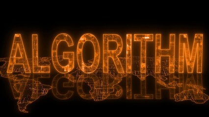 3d algorithm text technology earth map glow