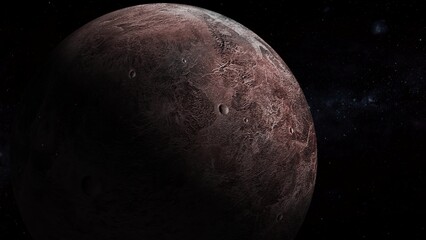 3d Ceres fictional planet view star space