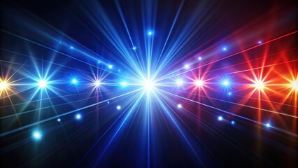 Obraz premium Beautiful glowing streaks of police light flares against a dark background, police, light flares, glowing, streaks, beautiful