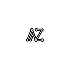 AZ monogram logo design letter text name symbol monochrome logotype alphabet character simple logo