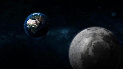 Obraz premium 3d original realistic planet earth moon in the galaxy