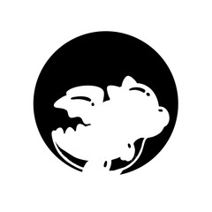 Black Silhouette of a Dragon
