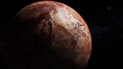 3d Makemake fictional planet view star space