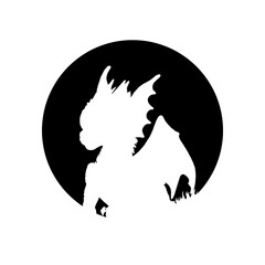 Black Silhouette of a Dragon