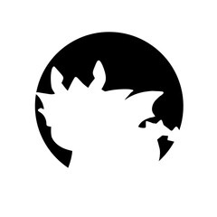 Black Silhouette of a Dragon